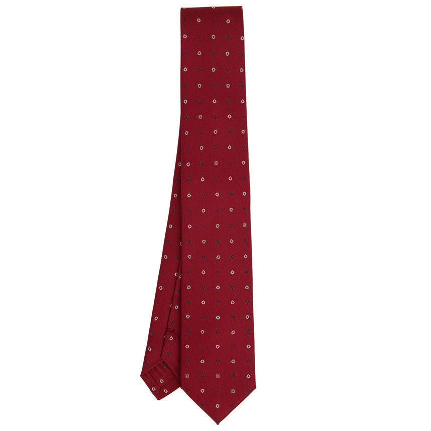 BURGUNDY SARTORIAL 7 CM PRINTED SILK TIE