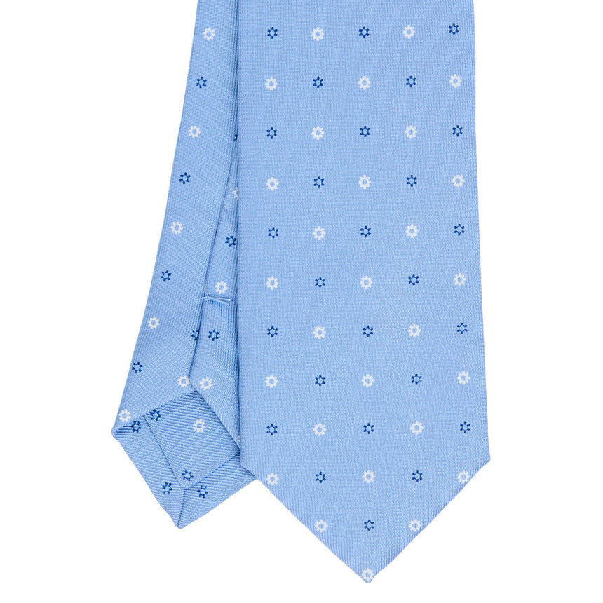 LIGHT BLUE SARTORIAL 7 CM PRINTED SILK TIE