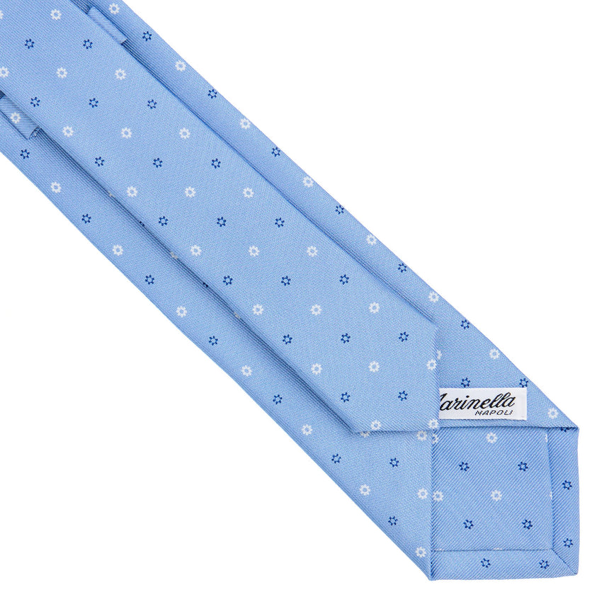 LIGHT BLUE SARTORIAL 7 CM PRINTED SILK TIE