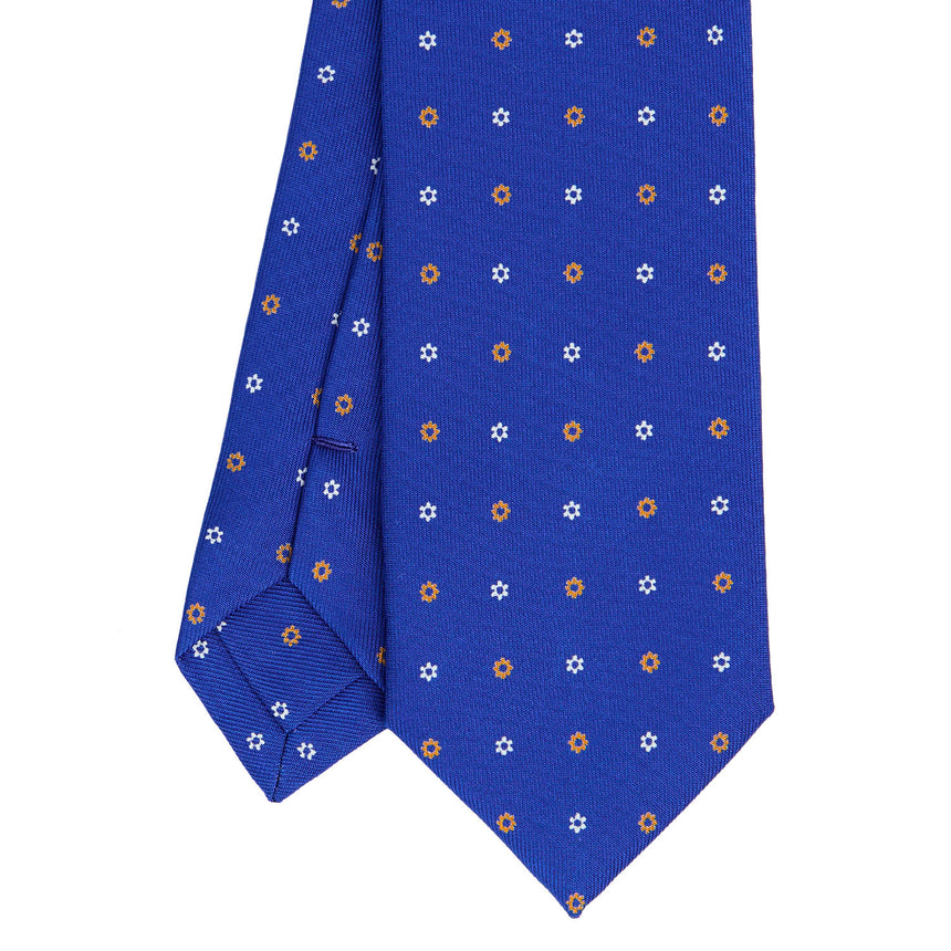 CRAVATTA SARTORIALE 7 CM IN SETA STAMPATA BLUETTE