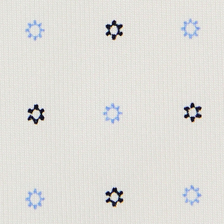 CRAVATTA SARTORIALE 7 CM IN SETA STAMPATA BIANCA