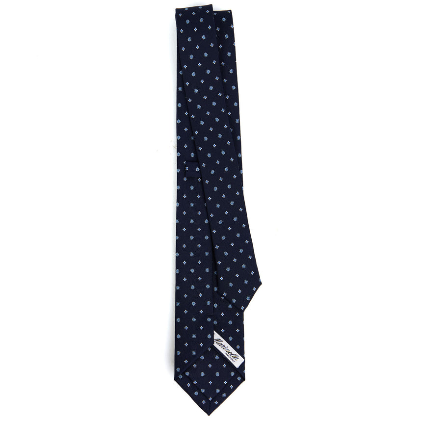DARK BLUE SARTORIAL 7 CM PRINTED SILK TIE