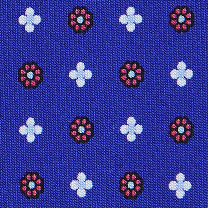 CRAVATTA SARTORIALE 7 CM IN SETA STAMPATA BLUETTE