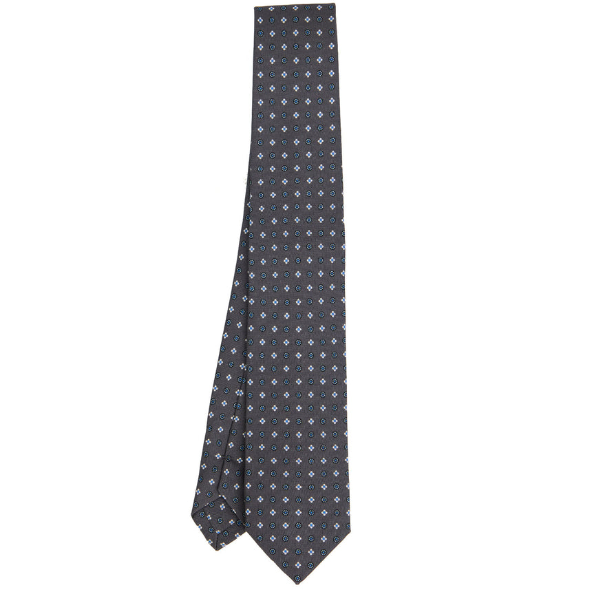 DARK GREY SARTORIAL 7 CM PRINTED SILK TIE