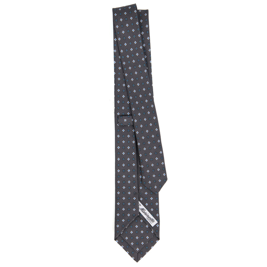 DARK GREY SARTORIAL 7 CM PRINTED SILK TIE