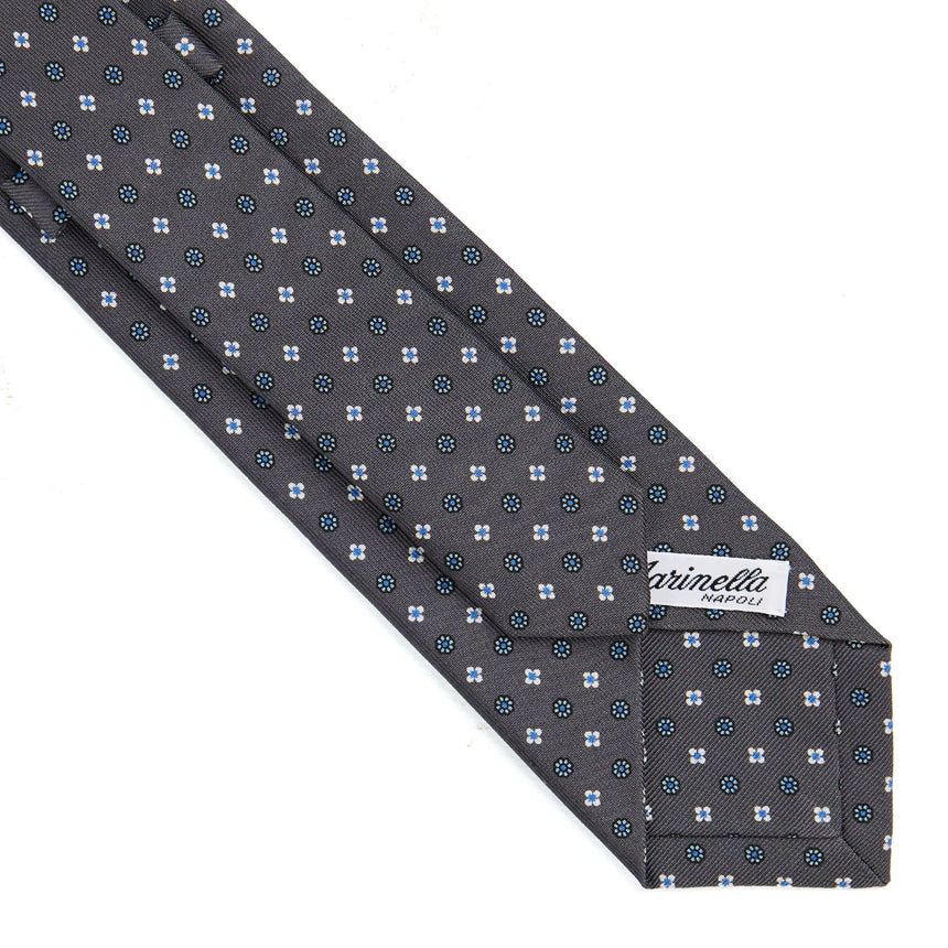 DARK GREY SARTORIAL 7 CM PRINTED SILK TIE