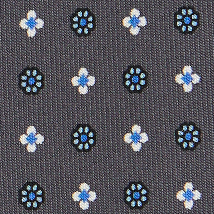 DARK GREY SARTORIAL 7 CM PRINTED SILK TIE