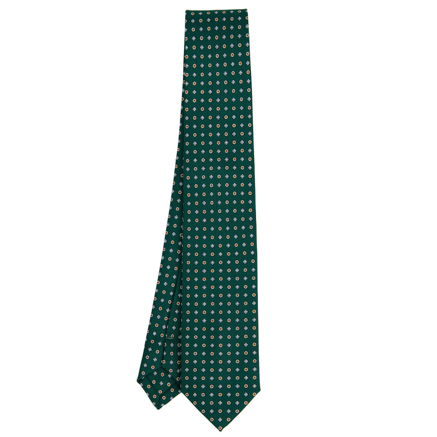 DARK GREEN SARTORIAL 7 CM PRINTED SILK TIE