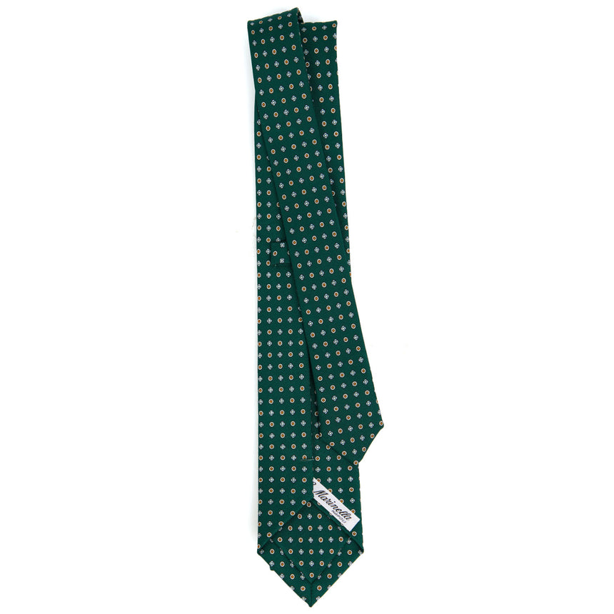 DARK GREEN SARTORIAL 7 CM PRINTED SILK TIE