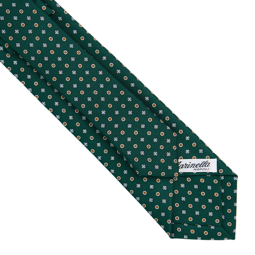 DARK GREEN SARTORIAL 7 CM PRINTED SILK TIE