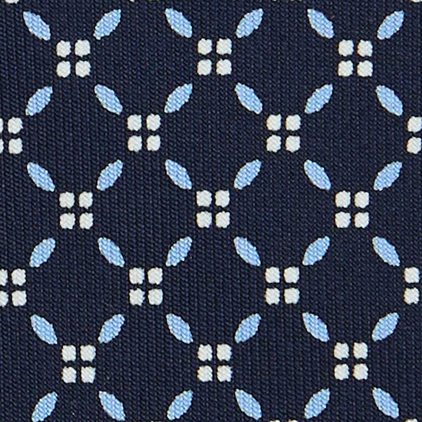 DARK BLUE SARTORIAL 7 CM PRINTED SILK TIE