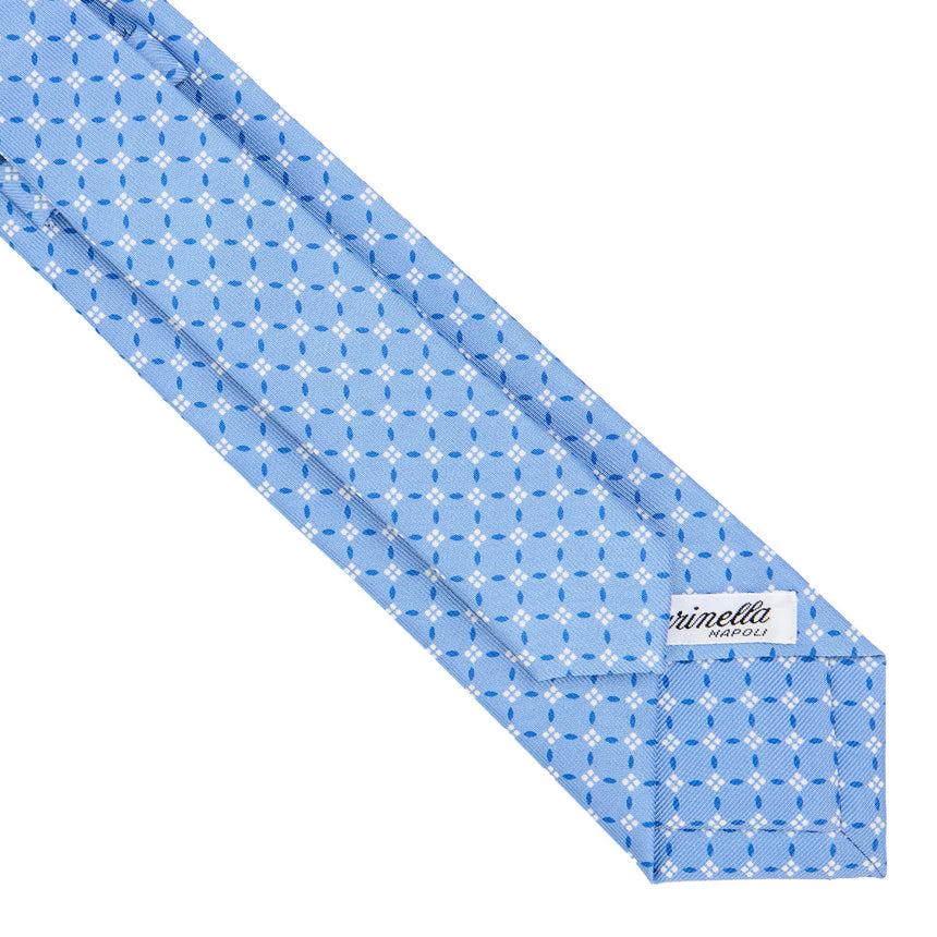 LIGHT BLUE SARTORIAL 7 CM PRINTED SILK TIE