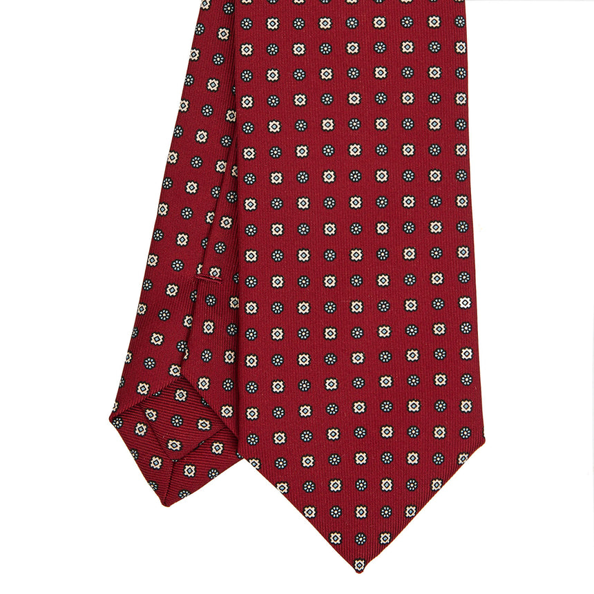 BURGUNDY SARTORIAL 7 CM PRINTED SILK TIE