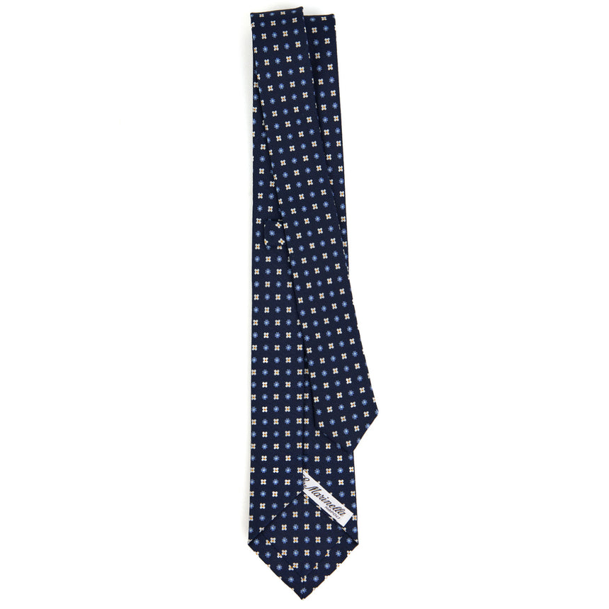 DARK BLUE SARTORIAL 7 CM PRINTED SILK TIE