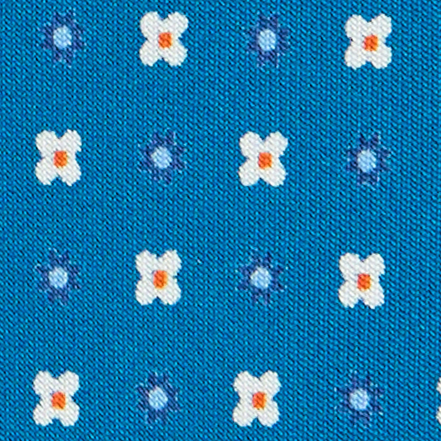 MID BLUE SARTORIAL 7 CM PRINTED SILK TIE