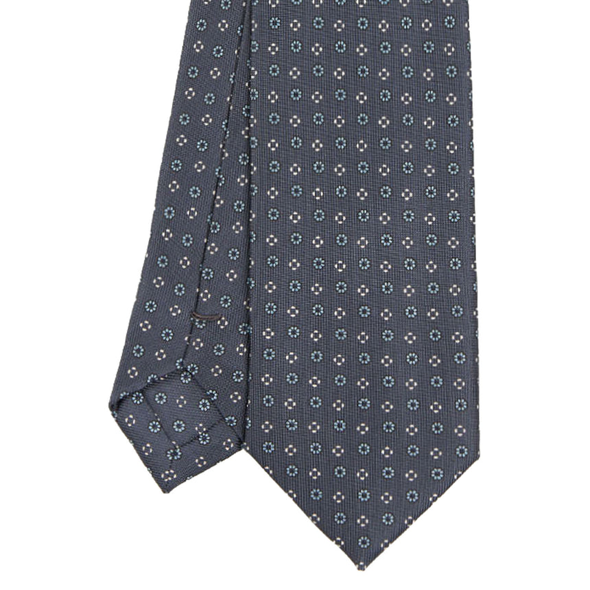 DARK GREY SARTORIAL 7 CM PRINTED SILK TIE