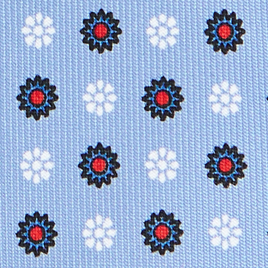 CRAVATTA SARTORIALE 7 PIEGHE IN SETA AZZURRA