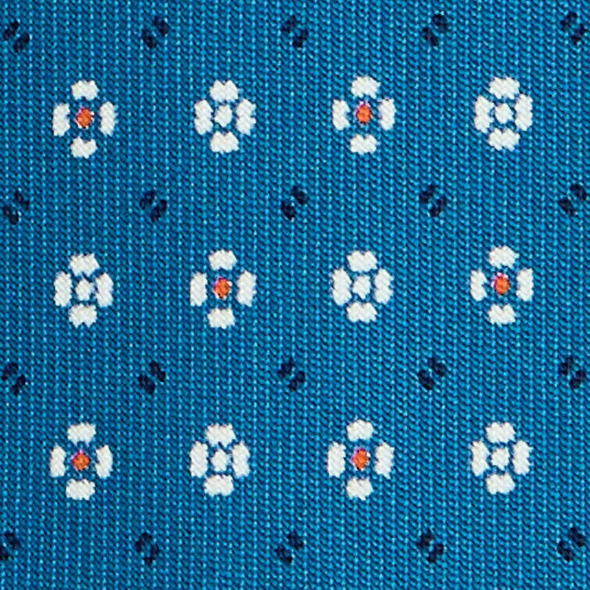 CRAVATTA SARTORIALE 7 PIEGHE IN SETA BLU MEDIO