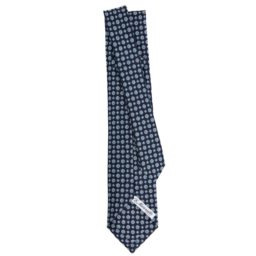 CRAVATTA SARTORIALE 7 PIEGHE IN SETA BLU SCURO