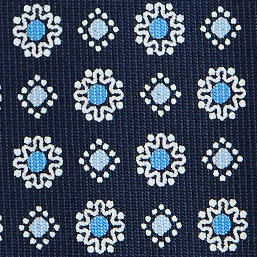 CRAVATTA SARTORIALE 7 PIEGHE IN SETA BLU SCURO
