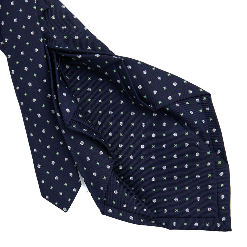 CRAVATTA SARTORIALE 7 PIEGHE IN SETA BLU SCURO
