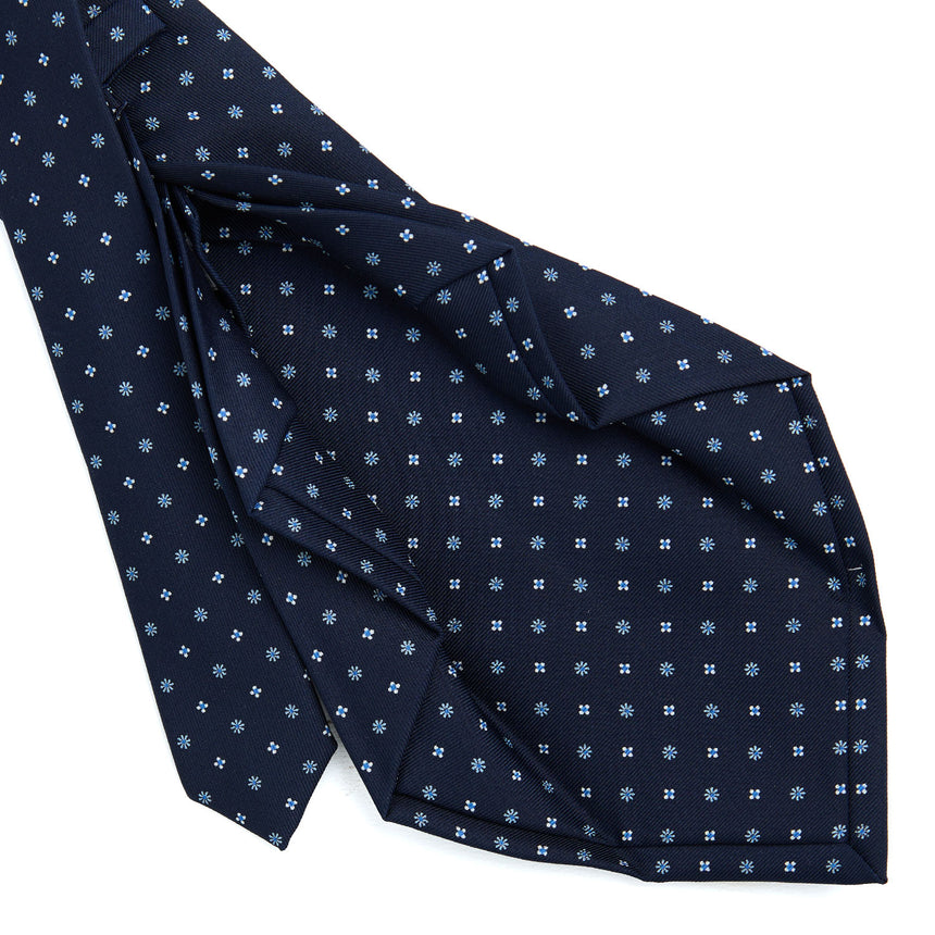 CRAVATTA SARTORIALE 7 PIEGHE IN SETA BLU SCURO