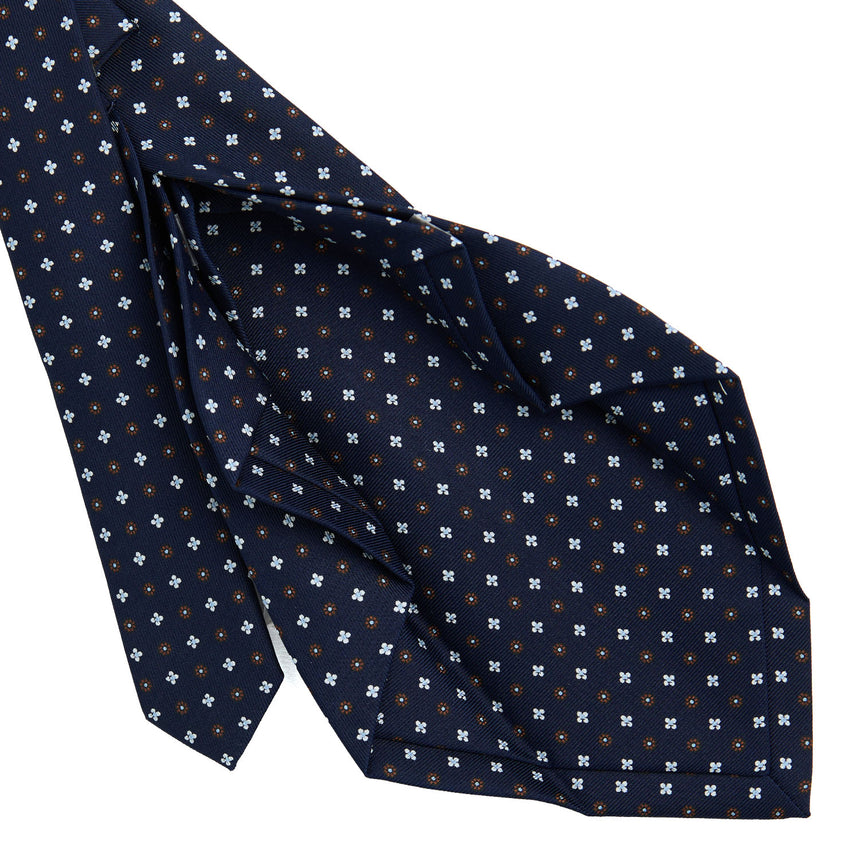 CRAVATTA SARTORIALE 7 PIEGHE IN SETA BLU SCURO