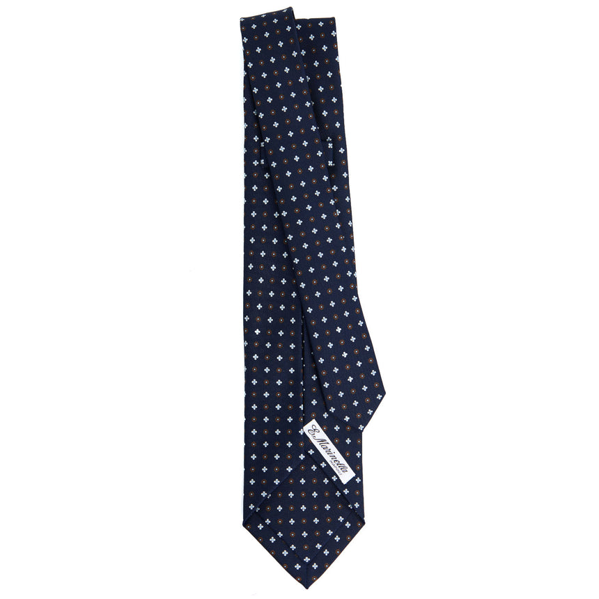 CRAVATTA SARTORIALE 7 PIEGHE IN SETA BLU SCURO
