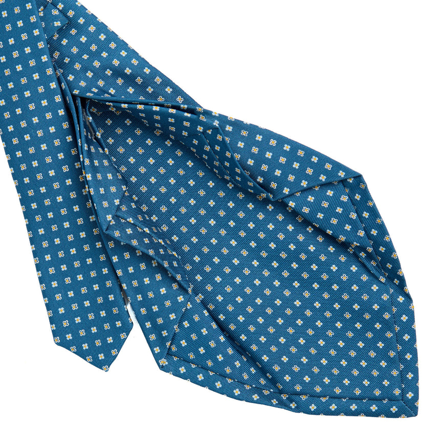 MID BLUE 7 FOLD SARTORIAL SILK TIE