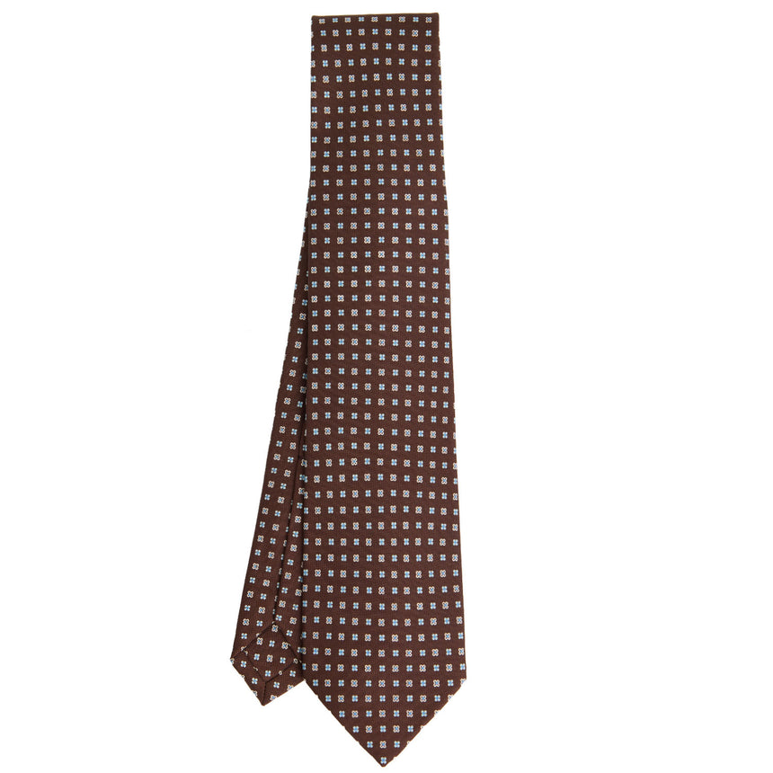 DARK BROWN 7 FOLD SARTORIAL SILK TIE
