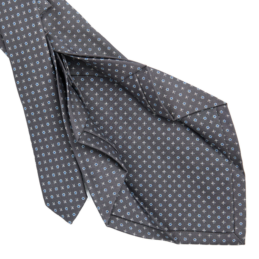 CRAVATTA SARTORIALE 7 PIEGHE IN SETA GRIGIO SCURO