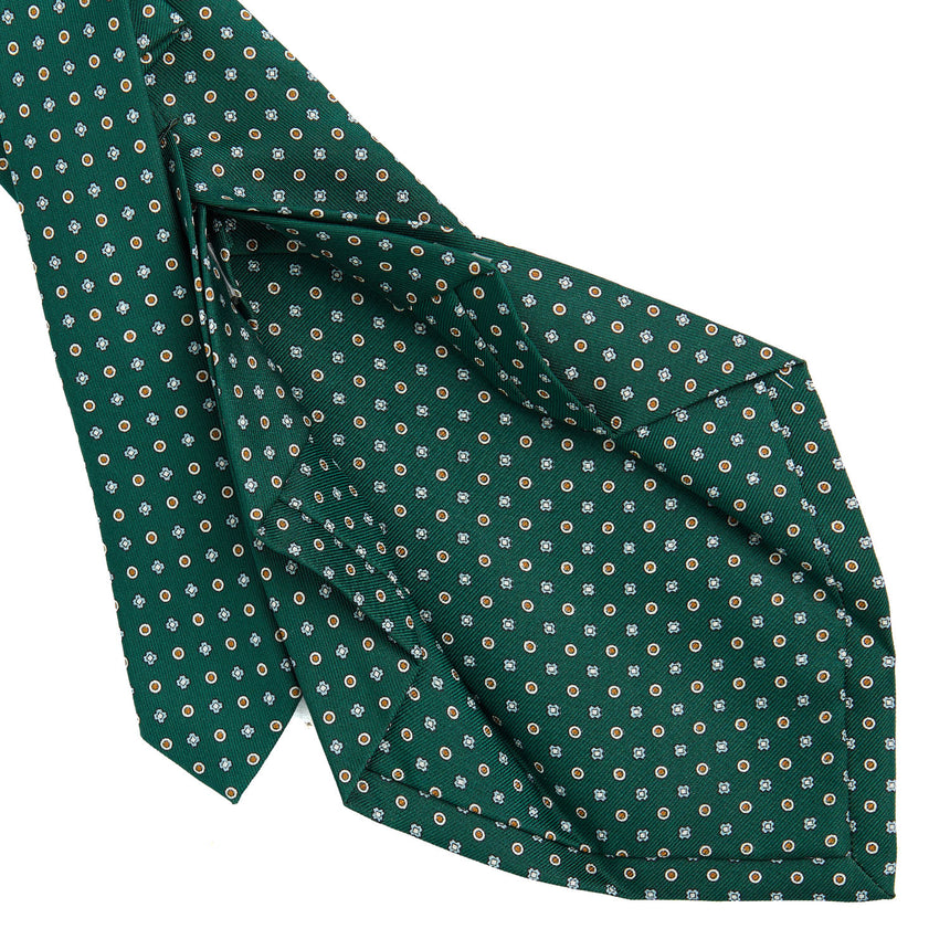 CRAVATTA SARTORIALE 7 PIEGHE IN SETA VERDE SCURO