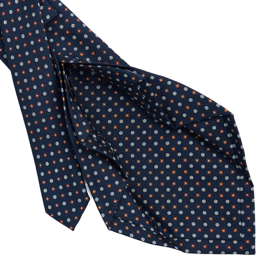CRAVATTA SARTORIALE 7 PIEGHE IN SETA BLU SCURO