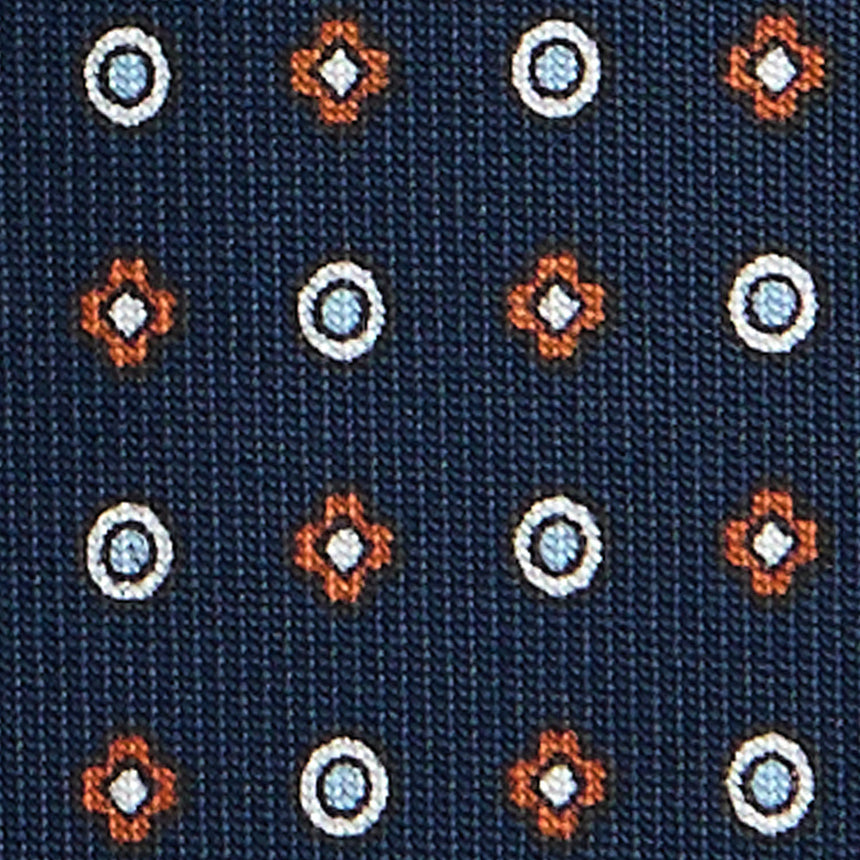 CRAVATTA SARTORIALE 7 PIEGHE IN SETA BLU SCURO