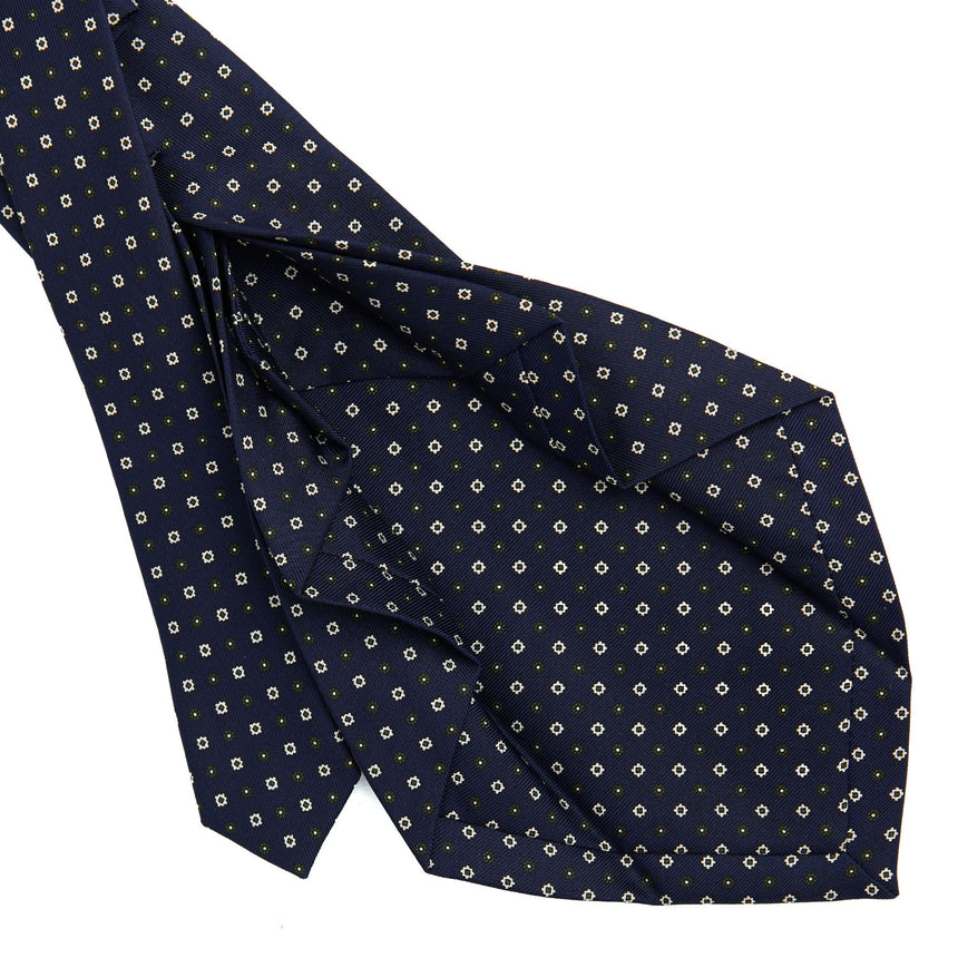 CRAVATTA SARTORIALE 7 PIEGHE IN SETA BLU SCURO