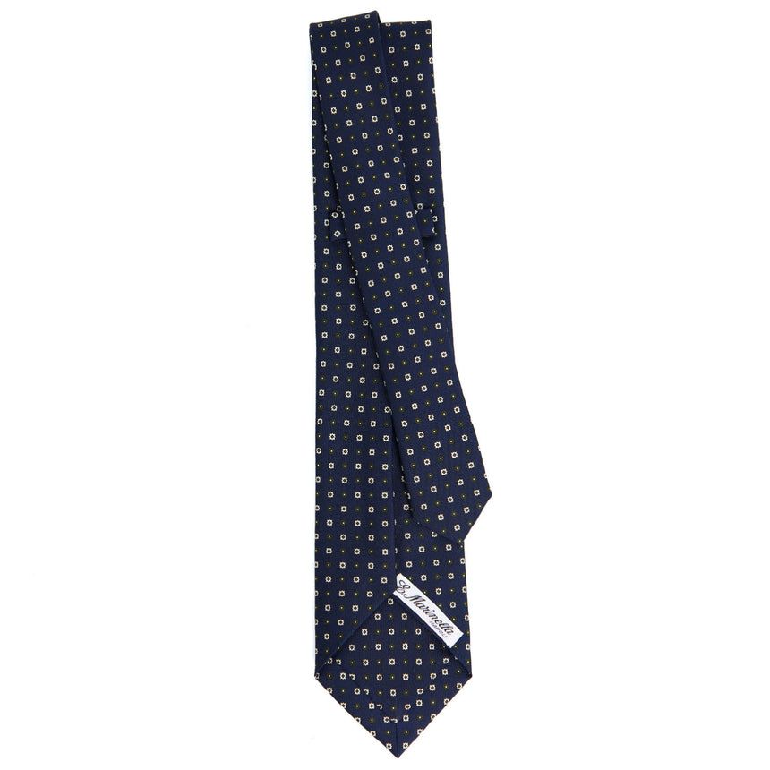 CRAVATTA SARTORIALE 7 PIEGHE IN SETA BLU SCURO