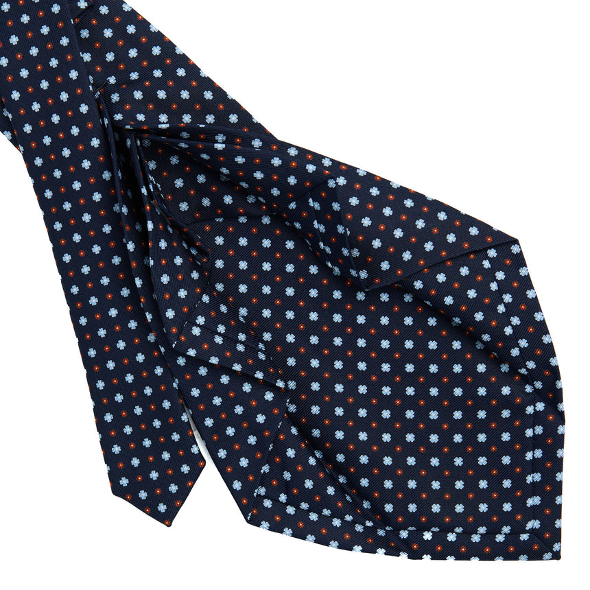 CRAVATTA SARTORIALE 7 PIEGHE IN SETA BLU SCURO