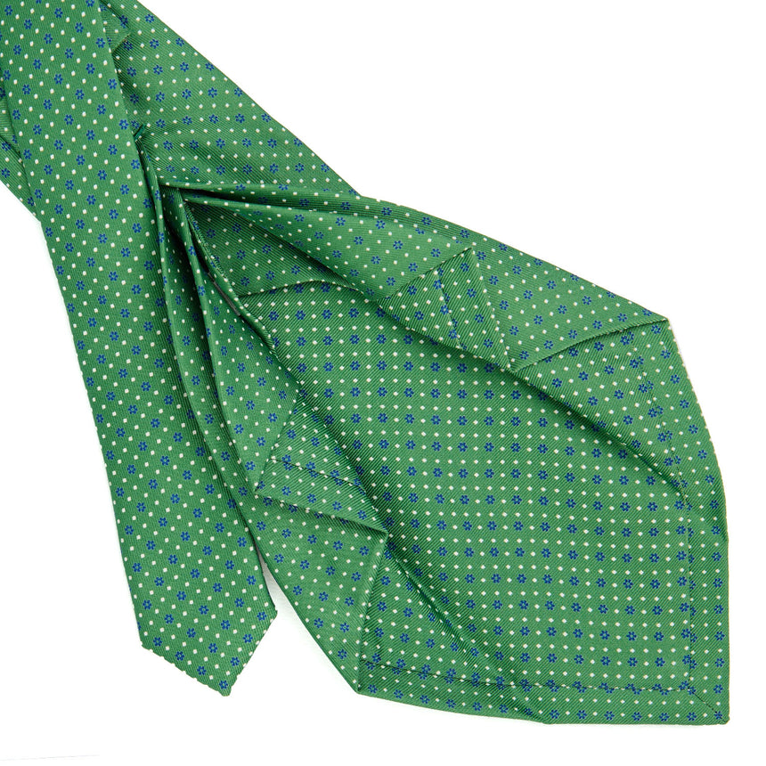 LIGHT GREEN 7 FOLD SARTORIAL PRINTED SILK TIE
