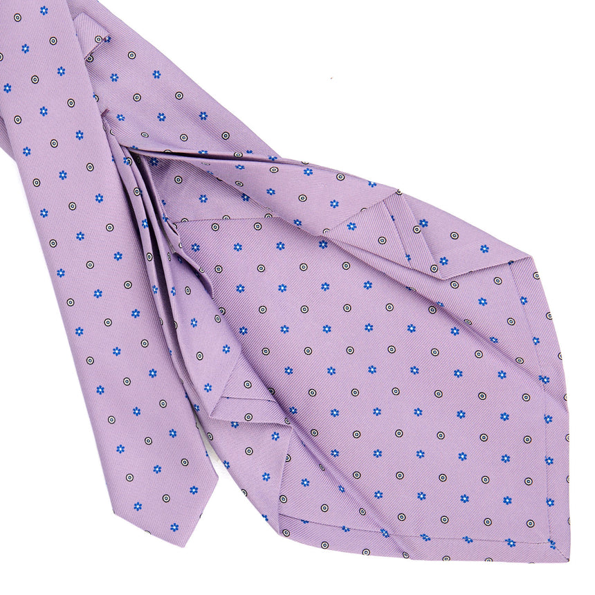LILAC 7 FOLD SARTORIAL PRINTED SILK TIE