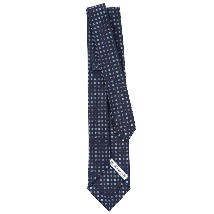 CRAVATTA SARTORIALE 7 PIEGHE IN SETA BLU SCURO