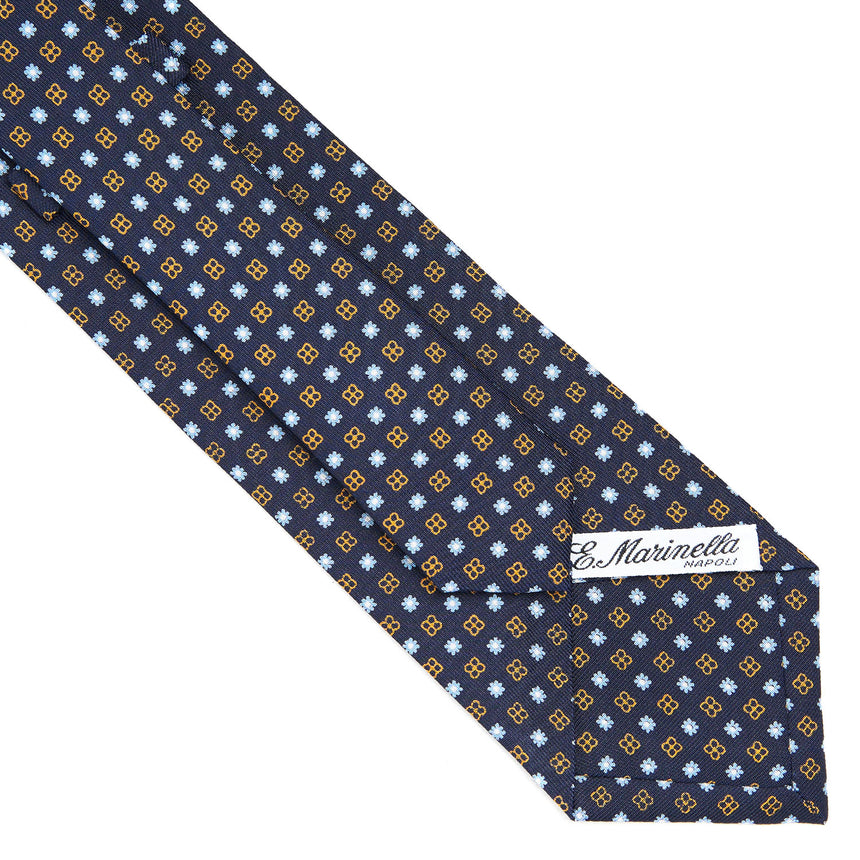 DARK BLUE SARTORIAL PRINTED SILK TIE