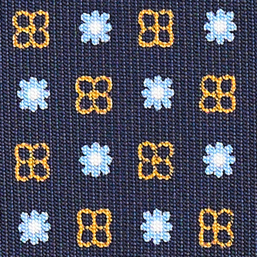 DARK BLUE SARTORIAL PRINTED SILK TIE