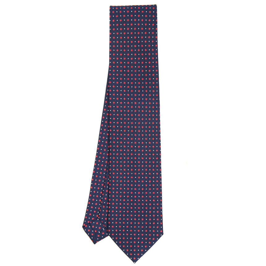DARK BLUE SARTORIAL PRINTED SILK TIE