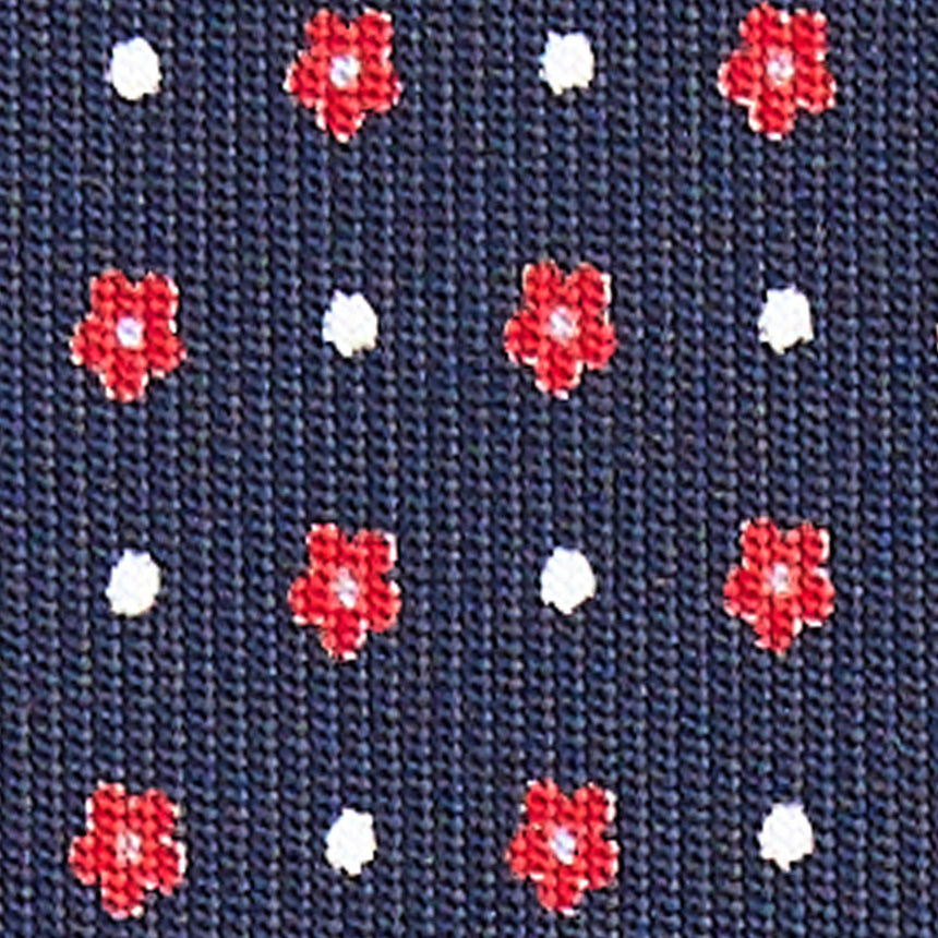 DARK BLUE SARTORIAL PRINTED SILK TIE
