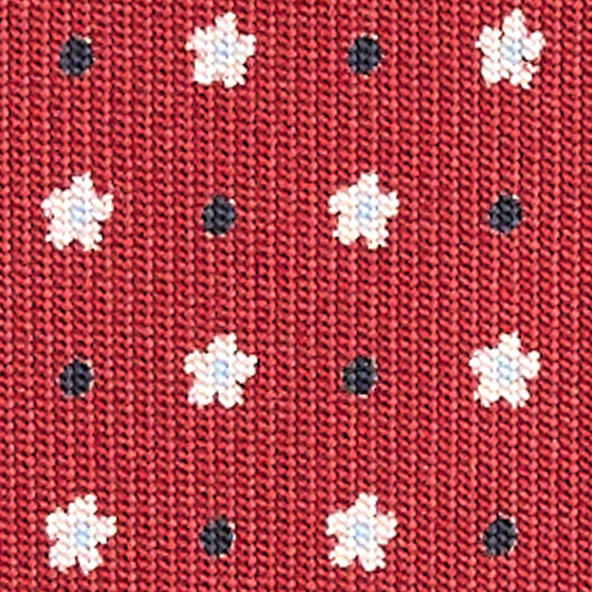 BURGUNDY SARTORIAL PRINTED SILK TIE