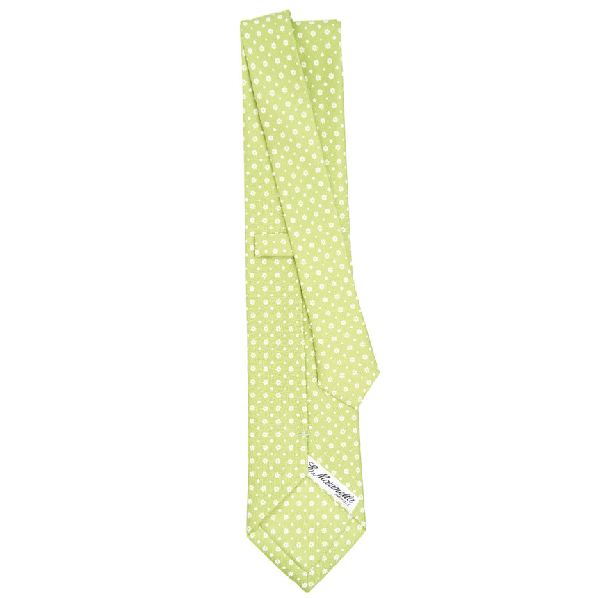 CRAVATTA SARTORIALE IN SETA STAMPATA VERDE CHIARO