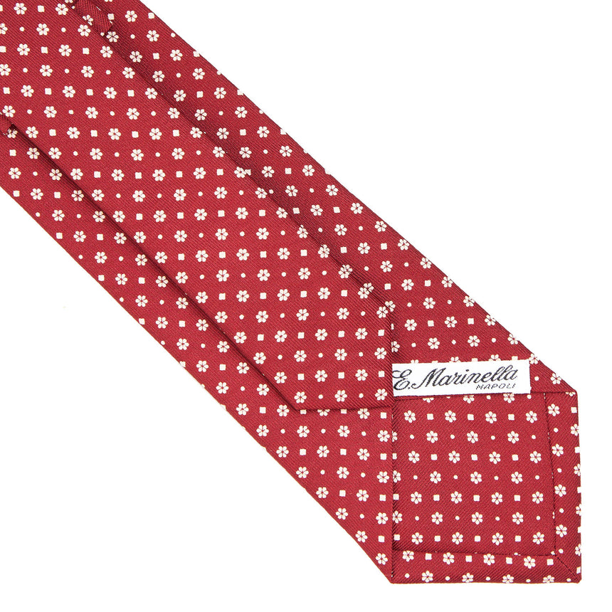 BURGUNDY SARTORIAL PRINTED SILK TIE
