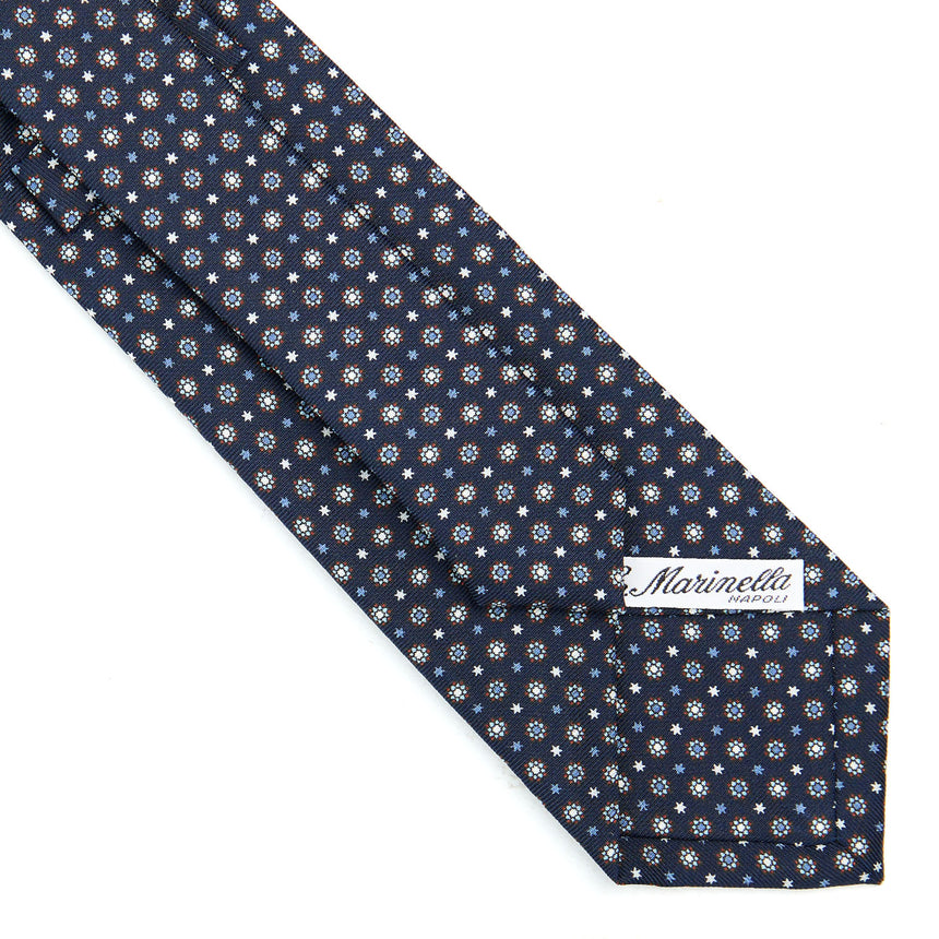DARK BLUE SARTORIAL PRINTED SILK TIE