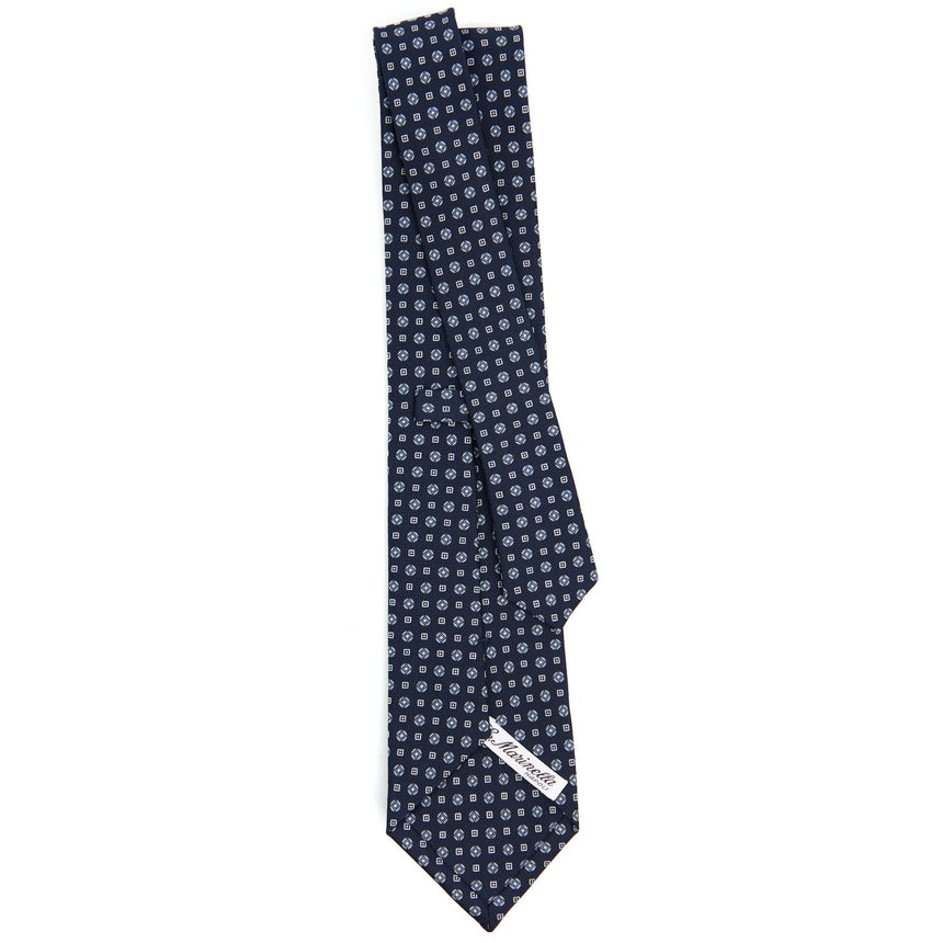 DARK BLUE SARTORIAL PRINTED SILK TIE
