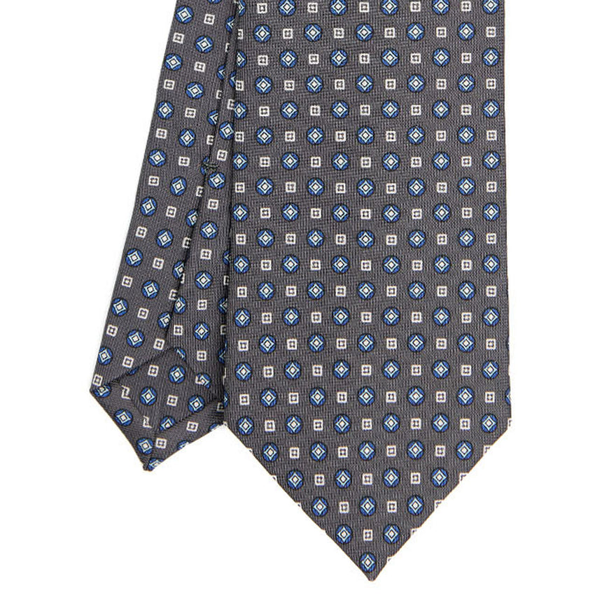 DARK GREY SARTORIAL PRINTED SILK TIE